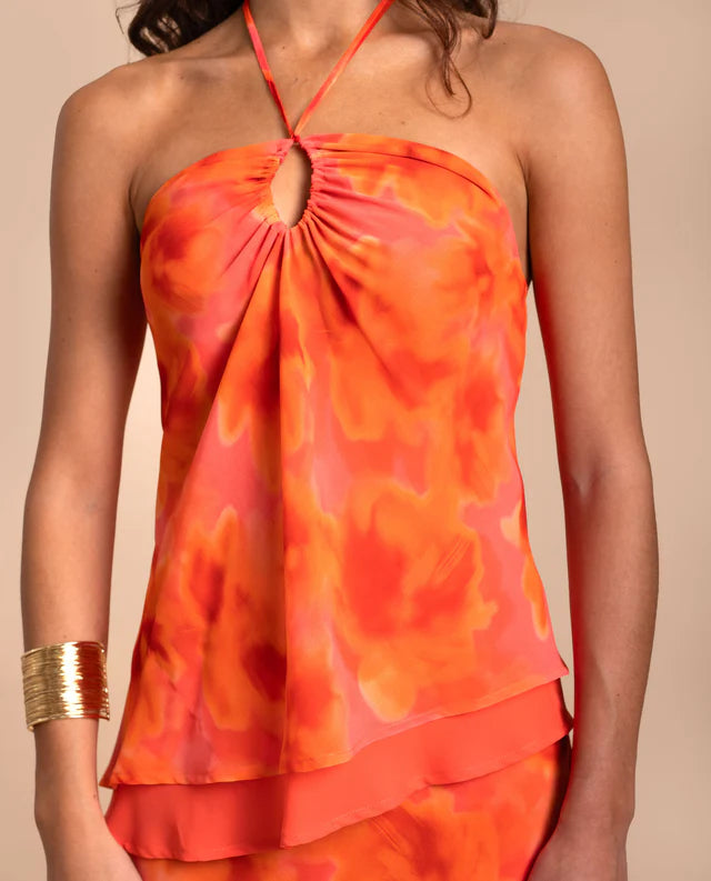 VALERIA - CONJUNTO DE BLUSA HALTER Y FALDA LARGA