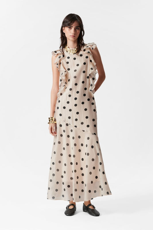 LUCIANA - VESTIDO ELEGANTE CON VOLANTES