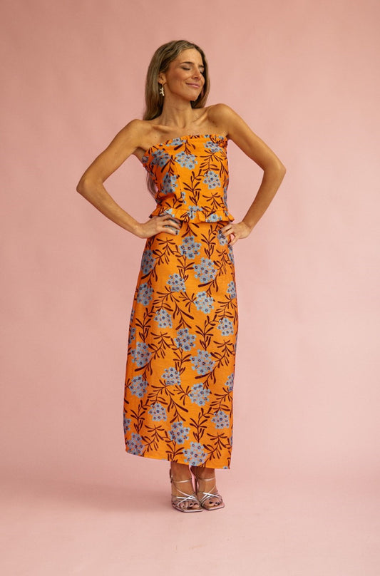 EUGENIA - CONJUNTO ESTAMPADO DE TOP Y FALDA
