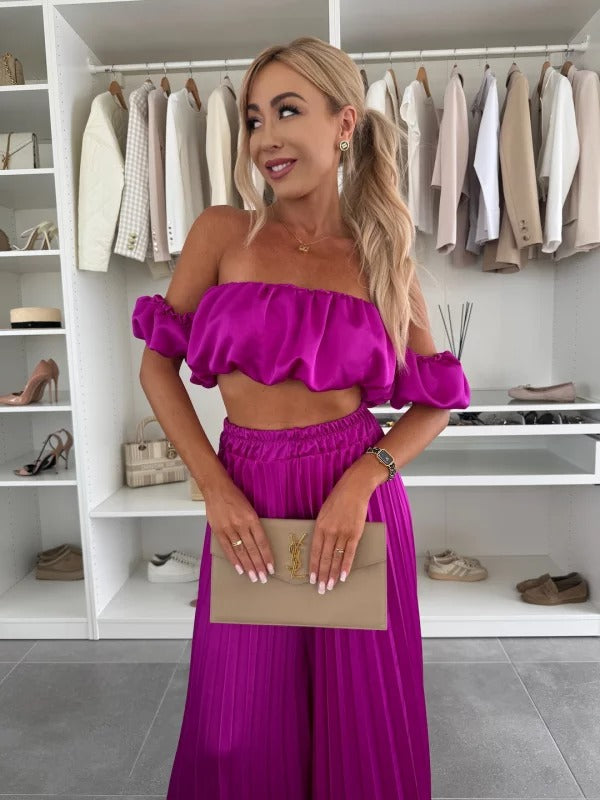 GENMA - CONJUNTO TOP Y PANTALÓN PLISADO