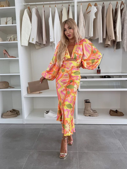 VIRGINIA - VESTIDO CON MANGAS ABULLONADAS