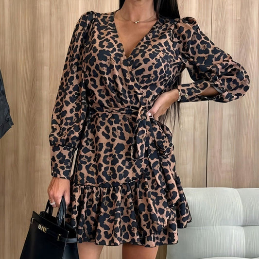 HIBA - VESTIDO CRUZADO ESTILO ANIMAL PRINT