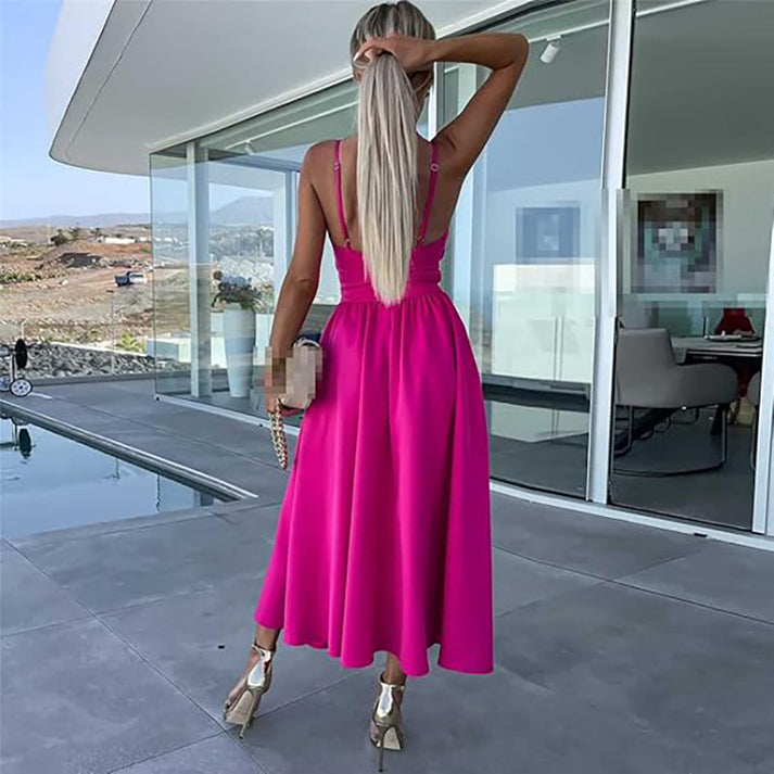 MORAYSER - VESTIDO CON TIRANTES Y ABERTURA