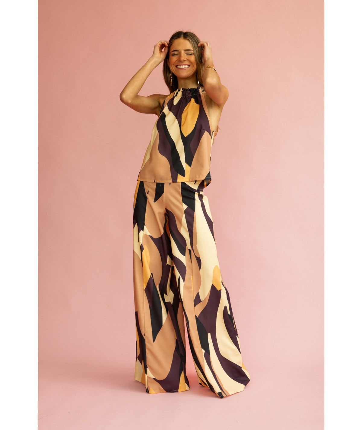 BERNARDA - CONJUNTO DE TOP HALTER Y PANTALÓN PALAZZO