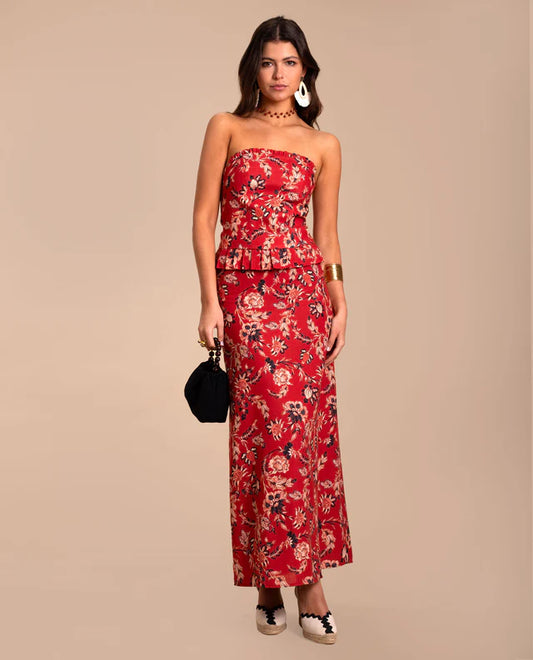 MAYTE - CONJUNTO ESTAMPADO DE TOP Y FALDA