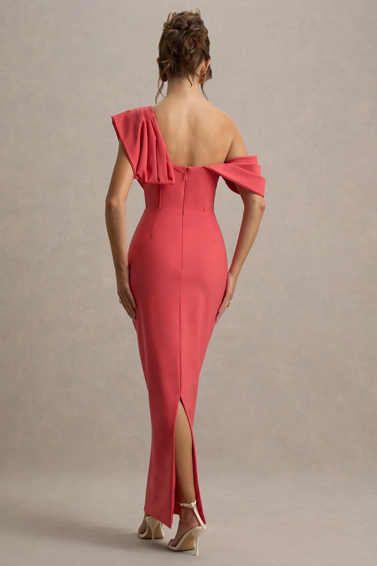 EVA - VESTIDO LARGO ASIMÉTRICO CON DRAPEADO