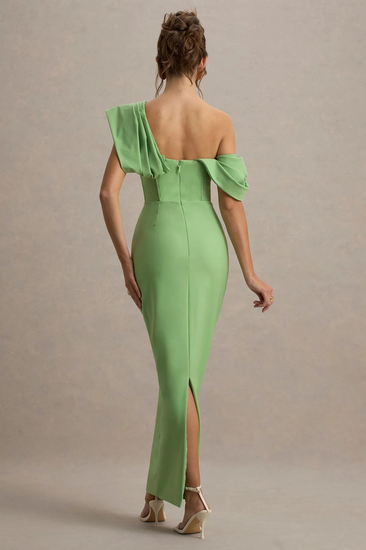 EVA - VESTIDO LARGO ASIMÉTRICO CON DRAPEADO
