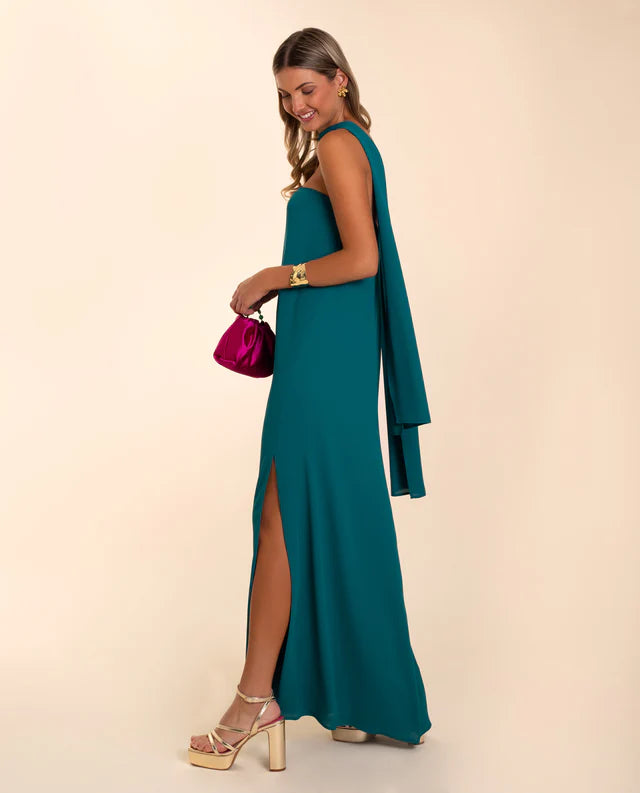 PIEDAD - VESTIDO MIDI CON FOULARD A JUEGO