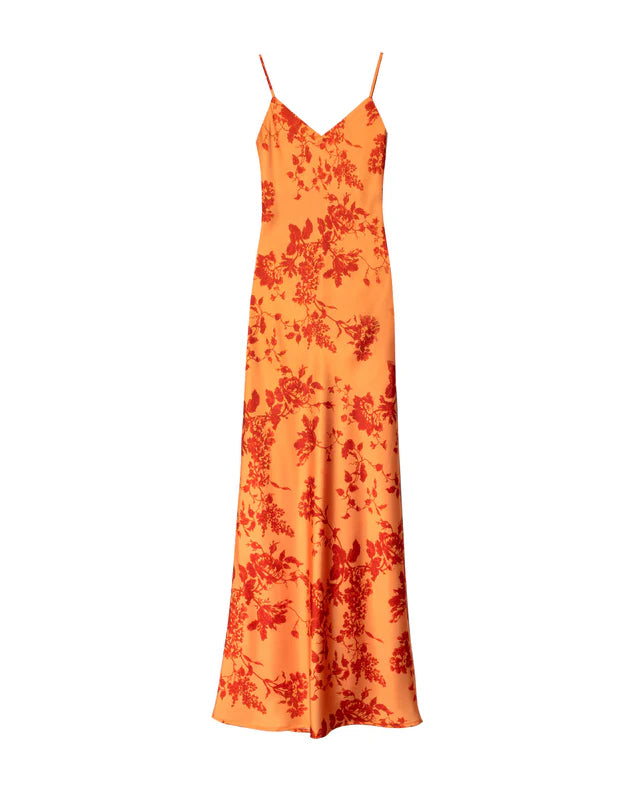 TAMIA - VESTIDO LARGO SATINADO CON ESPALDA ABIERTA