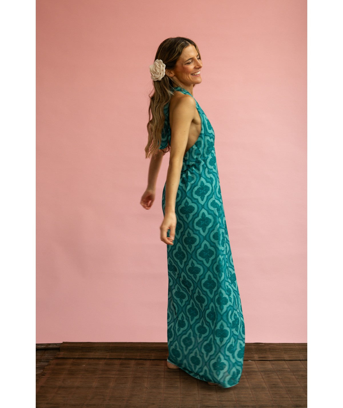 CALIXTA - VESTIDO HALTER ESTAMPADO