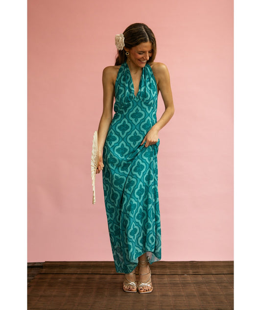 CALIXTA - VESTIDO HALTER ESTAMPADO