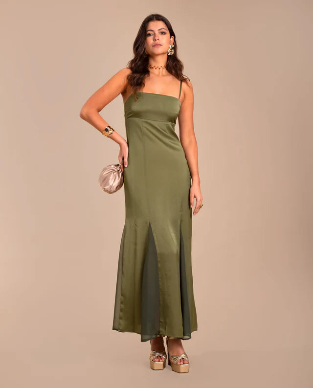 JAVIERA - VESTIDO MIDI SATINADO