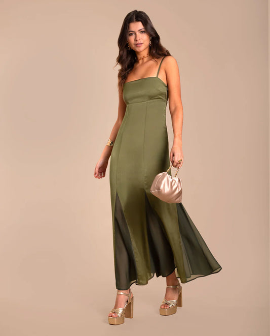 JAVIERA - VESTIDO MIDI SATINADO