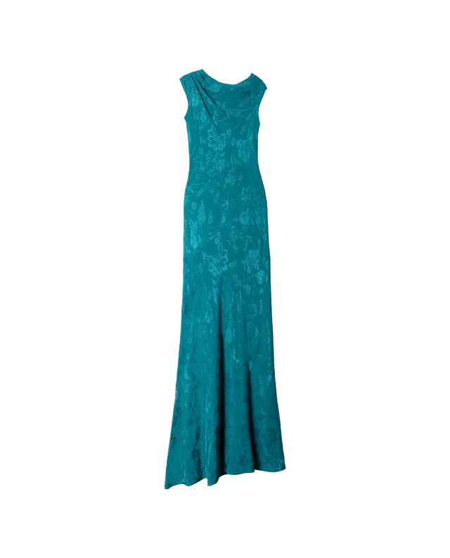 PATRICIA - VESTIDO LARGO DE JACQUARD SATINADO