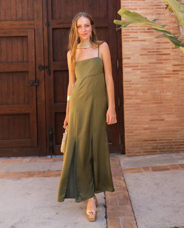 JAVIERA - VESTIDO MIDI SATINADO